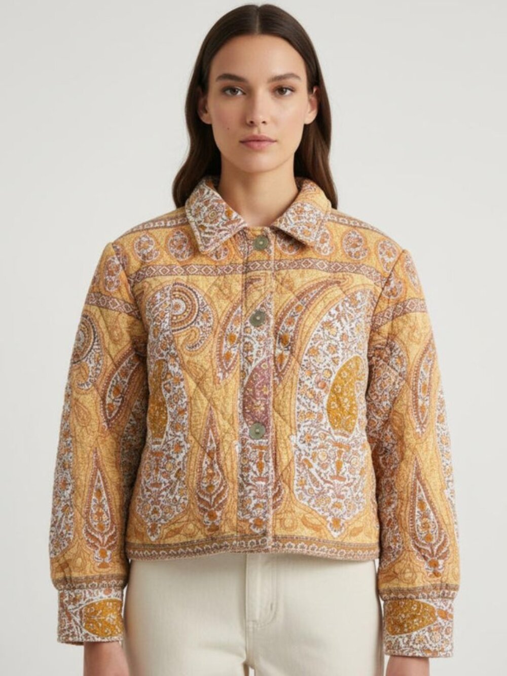 Antik Batik - Quilted Paisley Bomber Jacket - Sz M